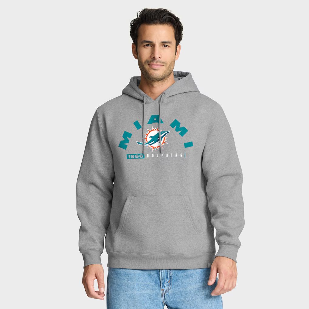 Men 2026 NFL Miami Dolphins Grey Hoodie hooded style 02